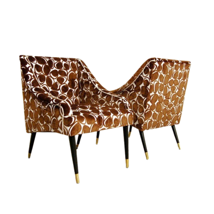 Pair of Velvet Armchairs Art. 1058 