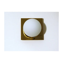 Applique Art. 1716 - SPHERE in Opaline Glass - Structure in Polished Brass 