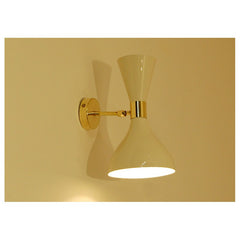 Applique Art. 1818 - Metal lampshade - Brass structure - WHITE 