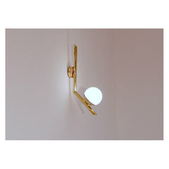 Applique Art. 1321 - Sphere in Opaline Glass - Brass 