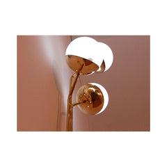 Applique Art. 1802 - 3 DIFFUSERS in Opaline Glass - Brass Structure 