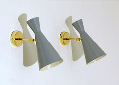 Applique Art. 1815 - Metal lampshade - Brass structure - GRAY 