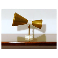 Double Cone Wall Lamp Art. 1722 - 2 DIFFUSERS - Brass / Metal 