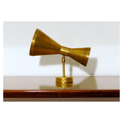 Double Cone Wall Lamp Art. 1722 - 2 DIFFUSERS - Brass / Metal 