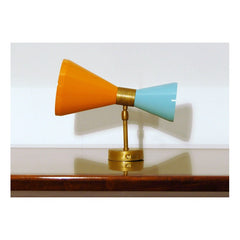 Double Cone Wall Lamp Art. 1722 - 2 DIFFUSERS - Brass / Metal 