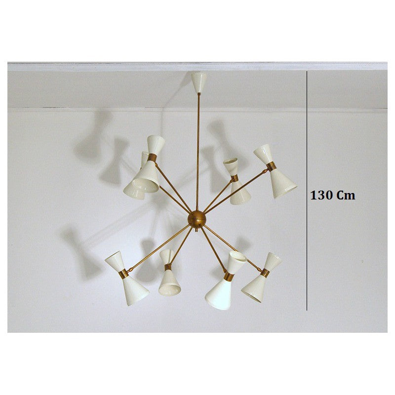 Lampada da Soffitto Art. 1811, 8 Diffusori snodati