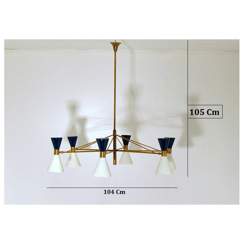 Lampada da Soffitto Art. 1914 - 6 Diffusori Doppio Cono